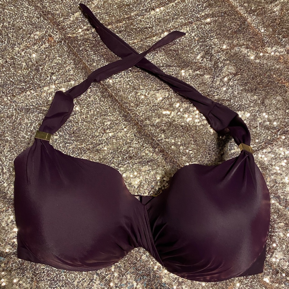 Victoria’s Secret Push Up Underwire Bikini Top Eggplant Purple 38DDD